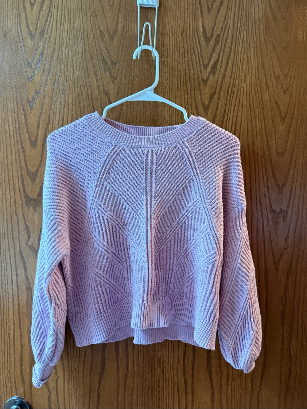 Express Lilac Textured Knit Crewneck Sweater